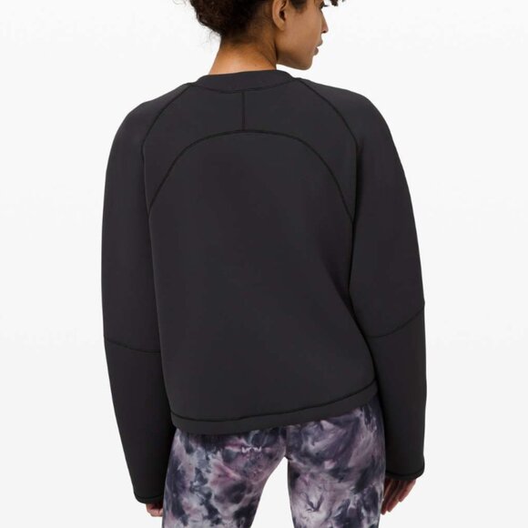 Lululemon AirWrap Crew Cropped Sweater Black Sz 8 - Picture 6 of 11